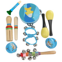 Non Toxic Musical Instruments Set for Kids Educational Wooden Percussion Toys Montessori Learning Aid with Xylophone Tambourine Shakers Fine Motor