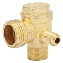 Válvula de retenção de três vias em latão para compressores de ar, substituição de alto desempenho com conectores de rosca para conexão de
