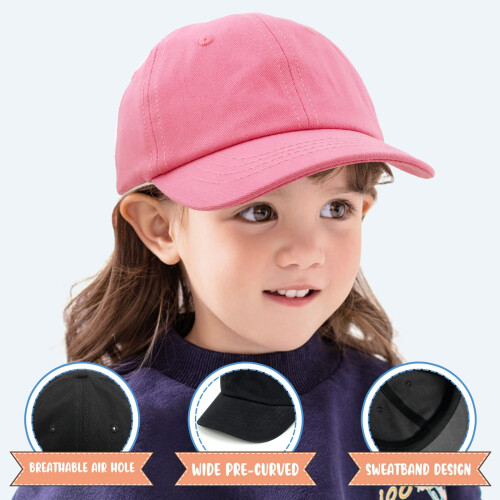 Children's Baseball Cap, Solid Color Flat Brim Sun Hat 2