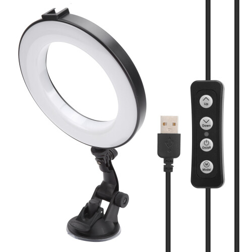 Live Streaming Lighting Ring Light For Laptop, Webcam Lighting Dimmable Led Ring Light With Adjustable Brightness Suction Cup Mount Non Glare Soft 1
