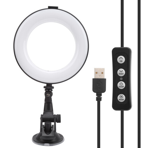 Live Streaming Lighting Ring Light For Laptop, Webcam Lighting Dimmable Led Ring Light With Adjustable Brightness Suction Cup Mount Non Glare Soft 2