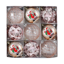 Christmas Ornament Set PET Plastic Balls 3.7in Beige