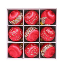 Weihnachtsbaumschmuck, Seidenkugel, handbemalte Wellen-Schaumstoff-Dekorationen aus Seide, leichtes und robustes Weihnachtsanhänger-Set