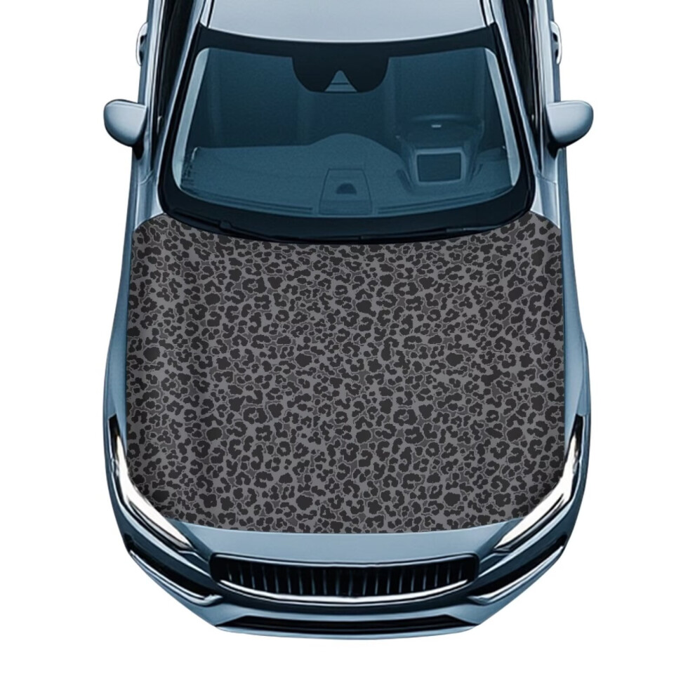 Leopard Stretch Polyester Car Hood Cover Â Waterproof, Heat-Resistant, Compatible With Most Sedans, Trucks, Suvs & Pickups Gray 9358459349265