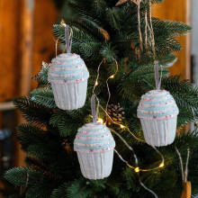 Schattige roze macaron-vormige schuimrubberen kerstornamenten, cartoon kerstboomversieringen, feestelijke kerstdecoratie, geschikt voor kerstbomen,