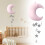 Painel de parede com lua e estrelas para quarto infantil – Decoração para berçário, compatível com quartos de menino/menina/bebê 2