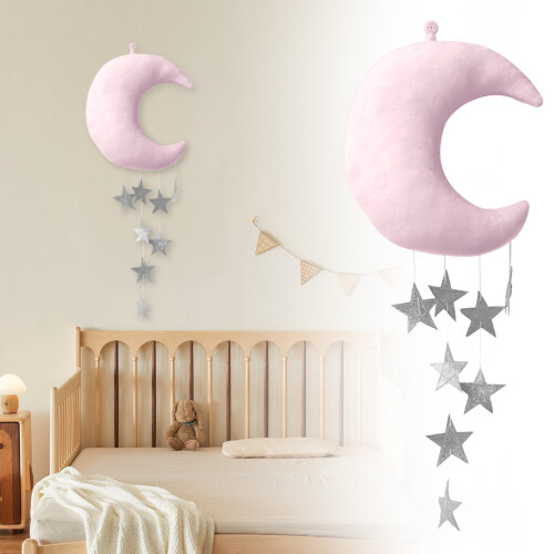 Painel de parede com lua e estrelas para quarto infantil – Decoração para berçário, compatível com quartos de menino/menina/bebê 1