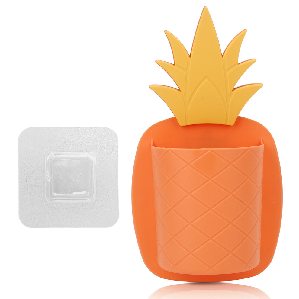 Pineapple Themed Wall Organizer Hollow Drainage Structure Multi Functional Self Adhesive Hook No Hole Punching Wide Applicable In Kitchen Bathroom