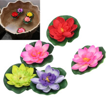ACOUTO Lily Pads for Pool – 5pcs Artificial Floating Pond Plants, Soft & Thick Decorative Shooting Props (Compatible with Pools)
