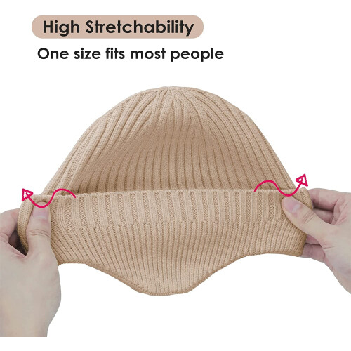 Καπέλο Morttic Women Men Beanie Χειμερινό ζεστό πλεκτό καπέλο με αυτί, μάλλινο καπέλο σκι 1