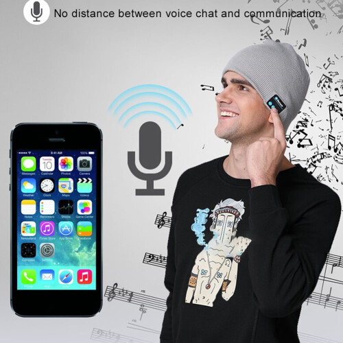 Morttic Unisex Πλεκτό Ασύρματο Έξυπνο Bluetooth5.0 Σκούφος με Μουσικό Πλεκτό Ακουστικό με 2