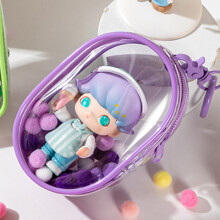 (Grape Purple, Bag Keychain Ball) Kids Plush Doll Pouch - Gift Bag for Holidays