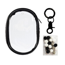 (Black, Bag Keychain Ball) Kids Plush Doll Pouch - Gift Bag for Holidays