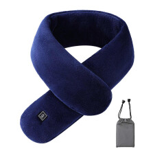 (Blue) Men Women Winter Warm Neck Wrap Solid Electric Heated Scarf Cycling USB Powered