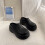 (Black, 39) Women\'s Summer Slide Sandals Thick Sole Comfortable 6