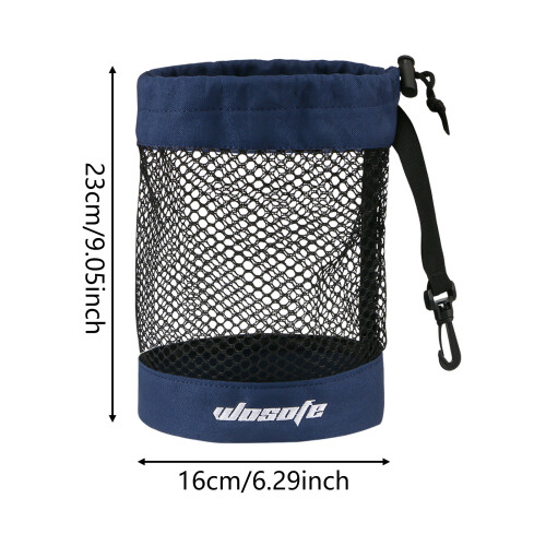 (Dark blue mesh bag (large size)) Golf Ball Mesh Storage Bag - Nylon Drawstring 1