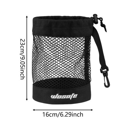 (Black mesh bag (large size)) Golf Ball Mesh Storage Bag - Nylon Drawstring 1
