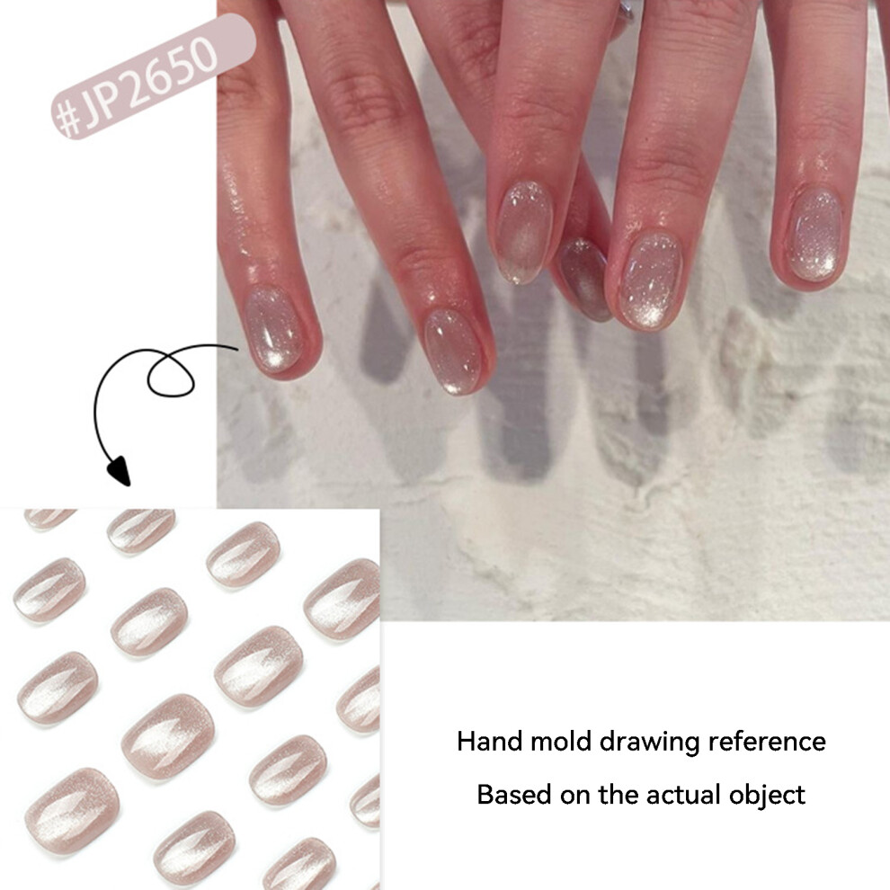 Dachuang Beauty (Standard) Smoky Grey Glossy False Nails - Easy Stick For Women