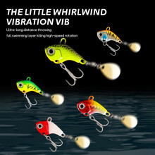 (Small whirlwind vib5 color mixed with 1 box 10 gou, 10g) Sharp Treble Hook Fishing Lures Set for Bass Trout
