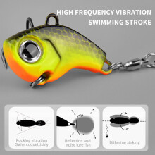 (Small whirlwind vib black net yellow body 5 only g, 10g) Sharp Treble Hook Fishing Lures Set for Bass Trout