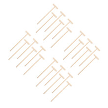 24Pièces Mini Râteaux Beige Bois Pour Jardin Décor Portable