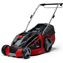 Einhell Cordless Lawnmower with Battery (x2) and Charger (x2) 36V Power X-Change, 43cm Cutting Width, 63L Grass Box, 6 Cutting Heights