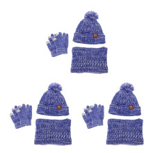 3Pièces Bonnet Tricoté Clair