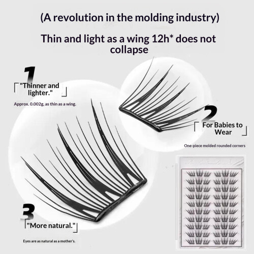 (B) Self-Adhesive Cluster Lashes, Black C-Curl 1