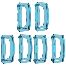 6Pcs Sky-Blue Shockproof Tpu Smart Watch Shell Hollow Protective Cover