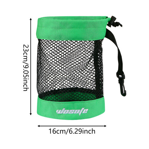 (Green mesh bag (large size)) Golf Ball Mesh Storage Bag - Nylon Drawstring
