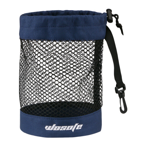 (Dark blue mesh bag (large size)) Golf Ball Mesh Storage Bag - Nylon Drawstring