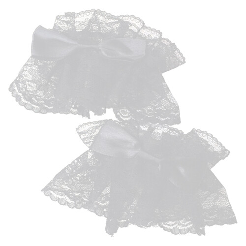 (White) Elegant Lace Wrist Cuffs with Bow for Wedding