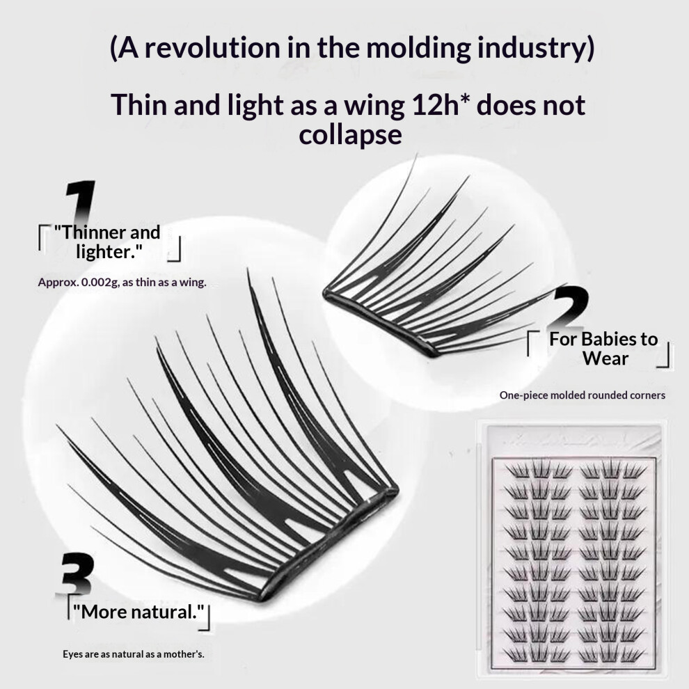 Dcph-Clothing (A) Self-Adhesive Cluster Lashes, Black C-Curl