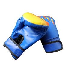 (Blue) Kids Boxing Gloves - Breathable PU Leather Training Gloves