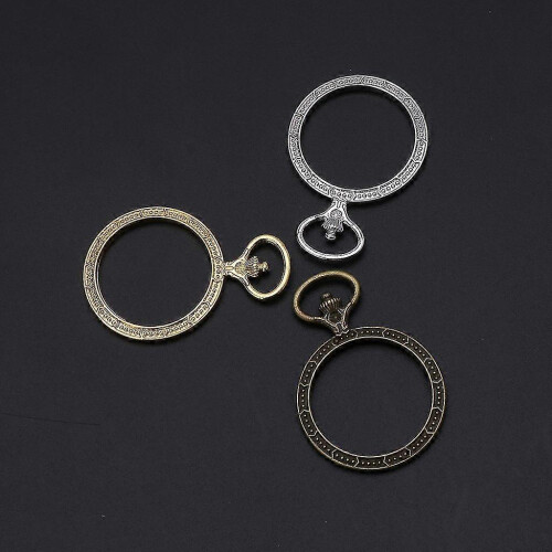 5x Round Blank Frame Tray Pendant Uv Resin Open Back Bezel Setting W/ Loop Diy 2