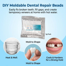 (15g Bag, One Size) Tooth Repair Wax - Food Grade Dental Filling