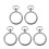 5x Round Blank Frame Tray Pendant Uv Resin Open Back Bezel Setting W/ Loop Diy 1