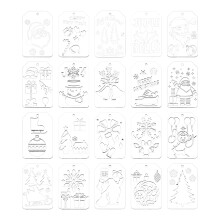 (D97) 20Pcs Reusable Christmas Stencils for Kids DIY Crafts