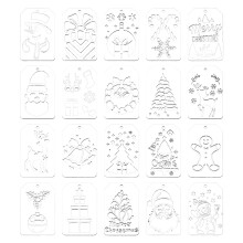 (D101) 20Pcs Reusable Christmas Stencils for Kids DIY Crafts