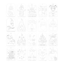 (D100) 20Pcs Reusable Christmas Stencils for Kids DIY Crafts
