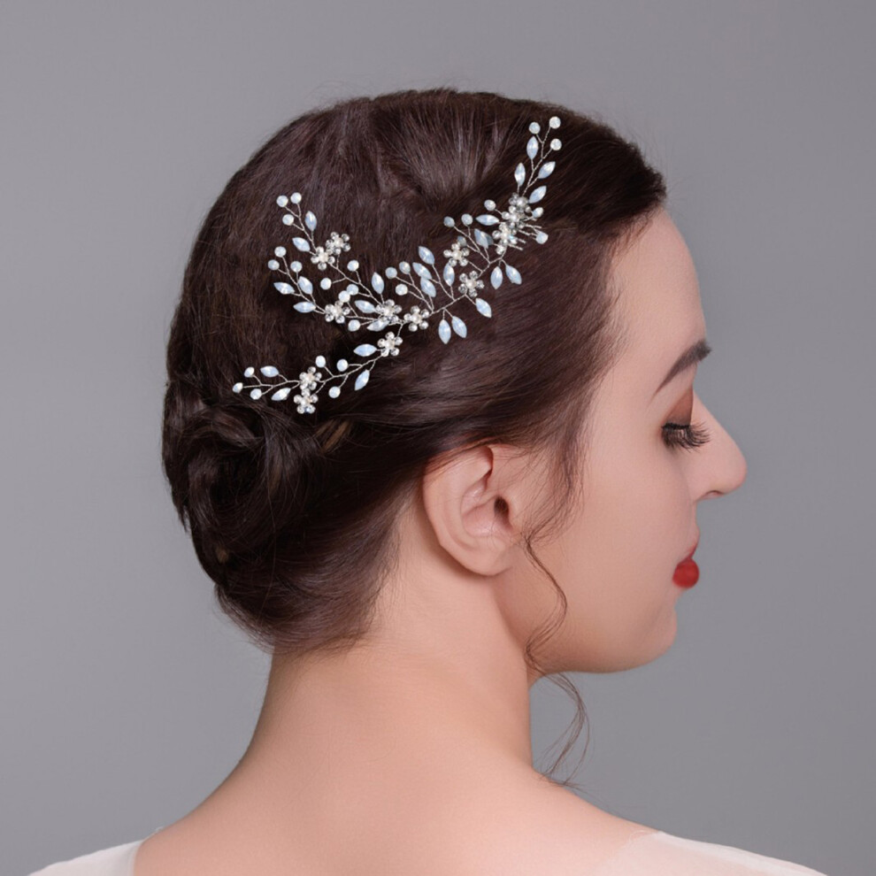 Bright-Home Women Flower Side Hair Comb Alloy Anti-Slip Floral Hair Styling Tool For Birthday Stage Party Hairstyle