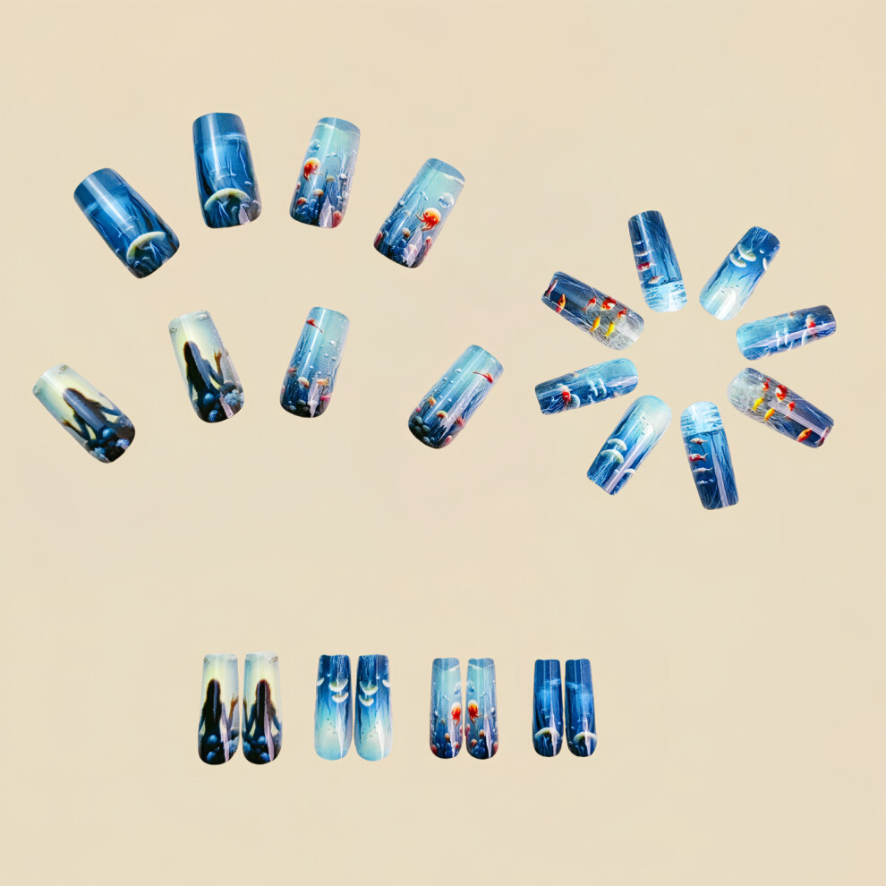 Dachuang Beauty Blue 24Pcs Ballet Press-On Nails