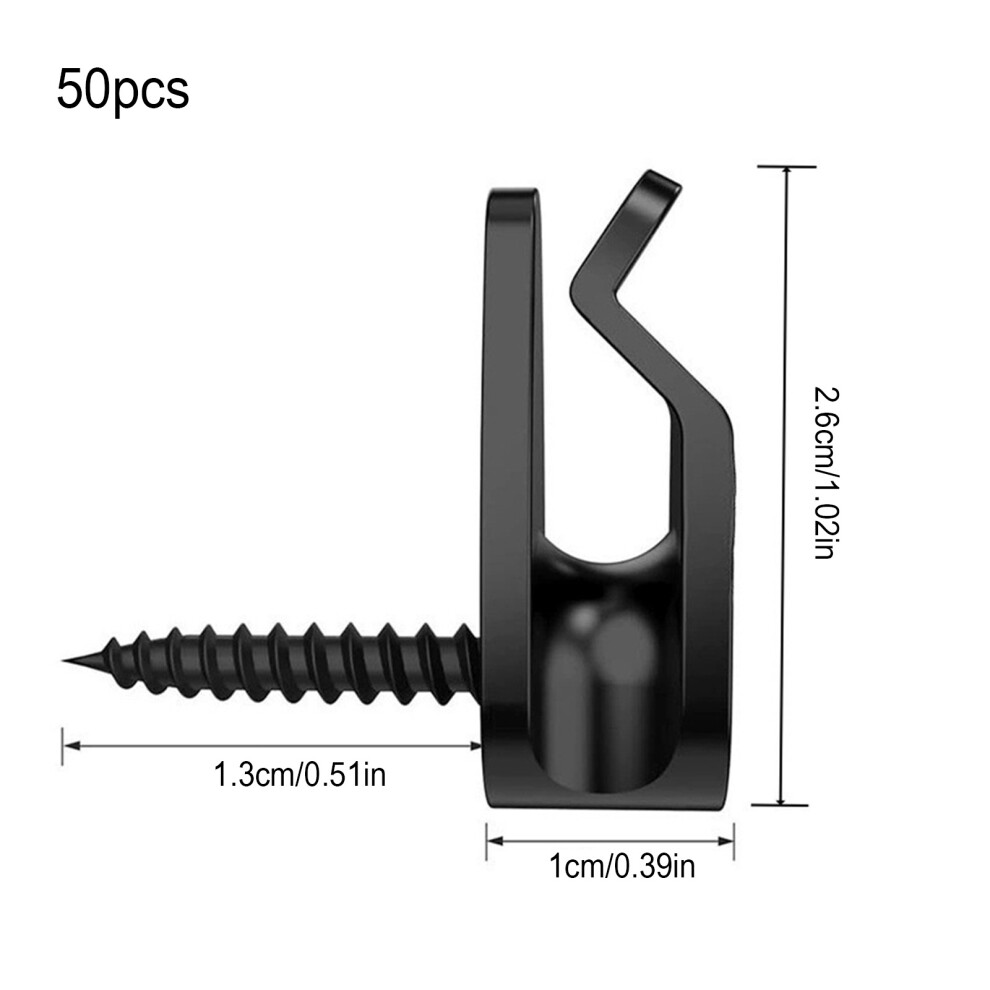 Dachuang Beauty (With Accessories, Black) 50Pcs Heavy Duty Plastic Light Hanger Hooks