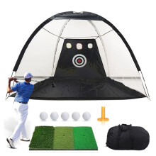 (3 meters black, 3 hole set 1) Durable Golf Practice Net with Stable Frame
