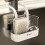 (Large Clear White) Space-Saving Sink Basket for Kitchen Supplies 1