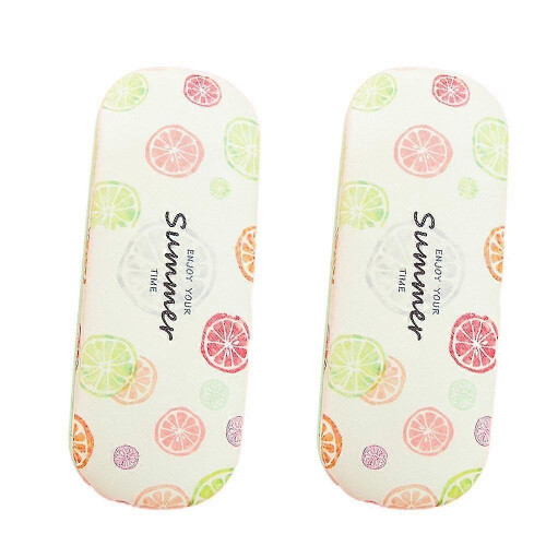 (lemon) Print Hard Shell Frame Glasses Case Eyeglasses Storage Box Reading Glasses Protector Container Pineapple