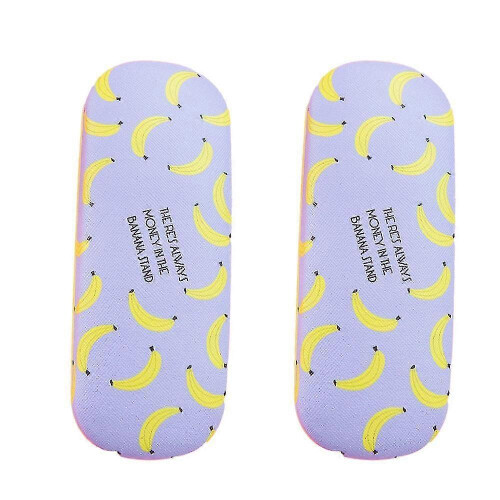 (banana) Print Hard Shell Frame Glasses Case Eyeglasses Storage Box Reading Glasses Protector Container Pineapple