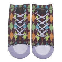 (C) Adult Low Cut Boat Socks Funny Flip Flops Lace-up Canvas Shoes 3d Print Hosiery