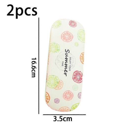 (lemon) Print Hard Shell Frame Glasses Case Eyeglasses Storage Box Reading Glasses Protector Container Pineapple 1