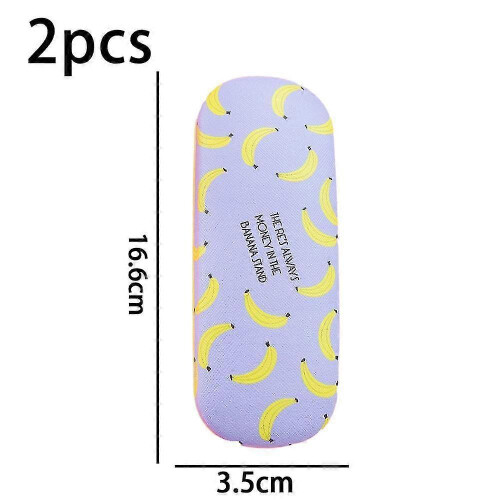 (banana) Print Hard Shell Frame Glasses Case Eyeglasses Storage Box Reading Glasses Protector Container Pineapple 1